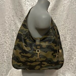 G.I.L.I. Leather Camo Slouchy Hobo Bag, Genuine Leather, Large, Boho Style